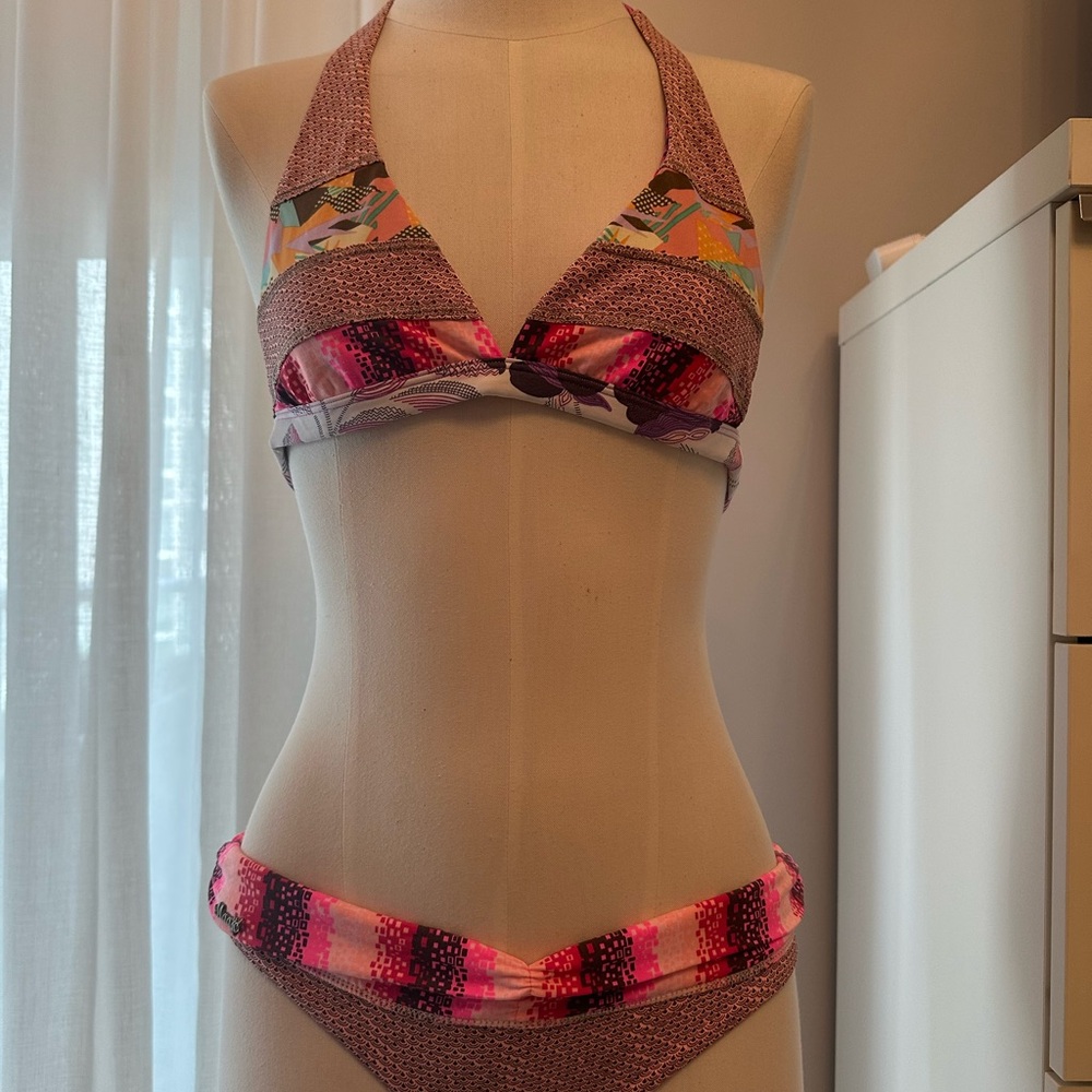Maaji Multicolor Reversible Halter Bikini Set